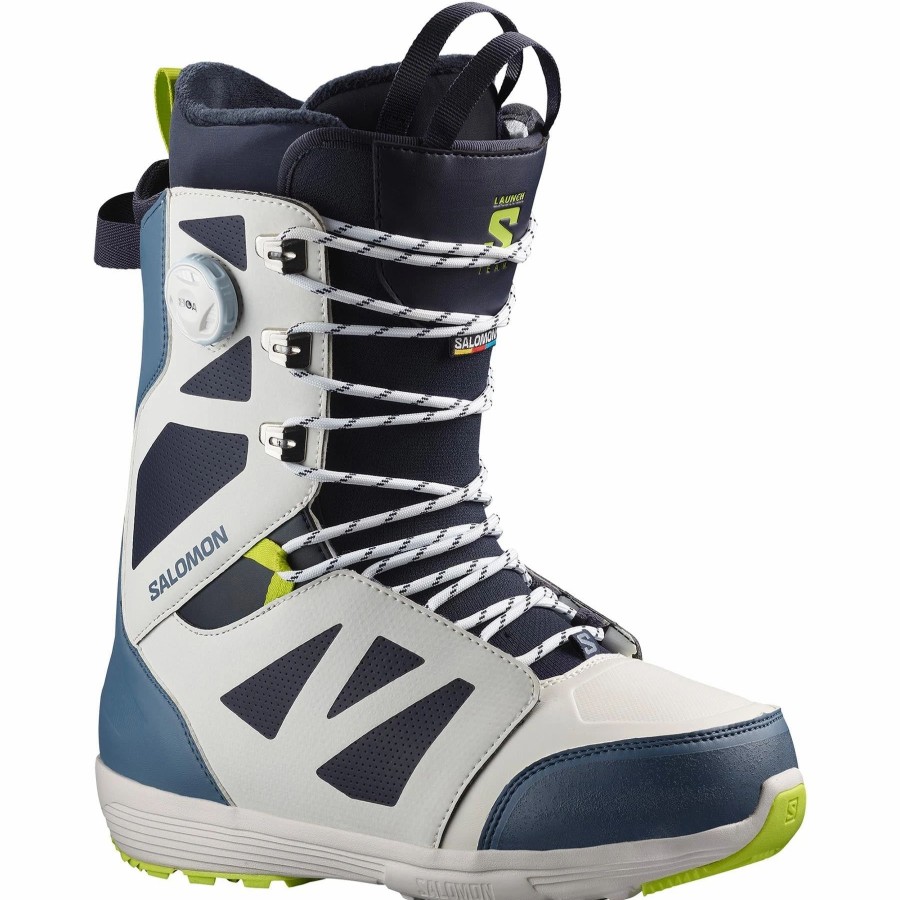 Boots * | Salomon Launch Lace Boa 2023 Nimbus Cloud/China Blue/Acid Lime