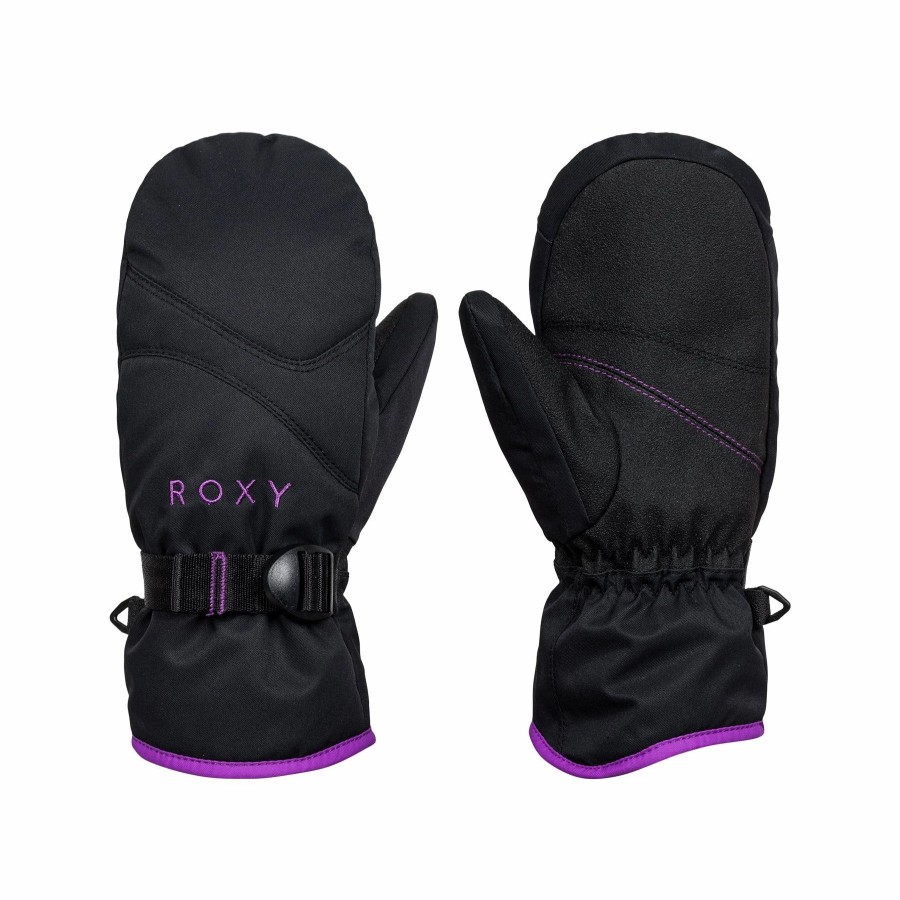 Gloves & Mitts * | Roxy Jetty Solid Girl Mitt 2022 True Black