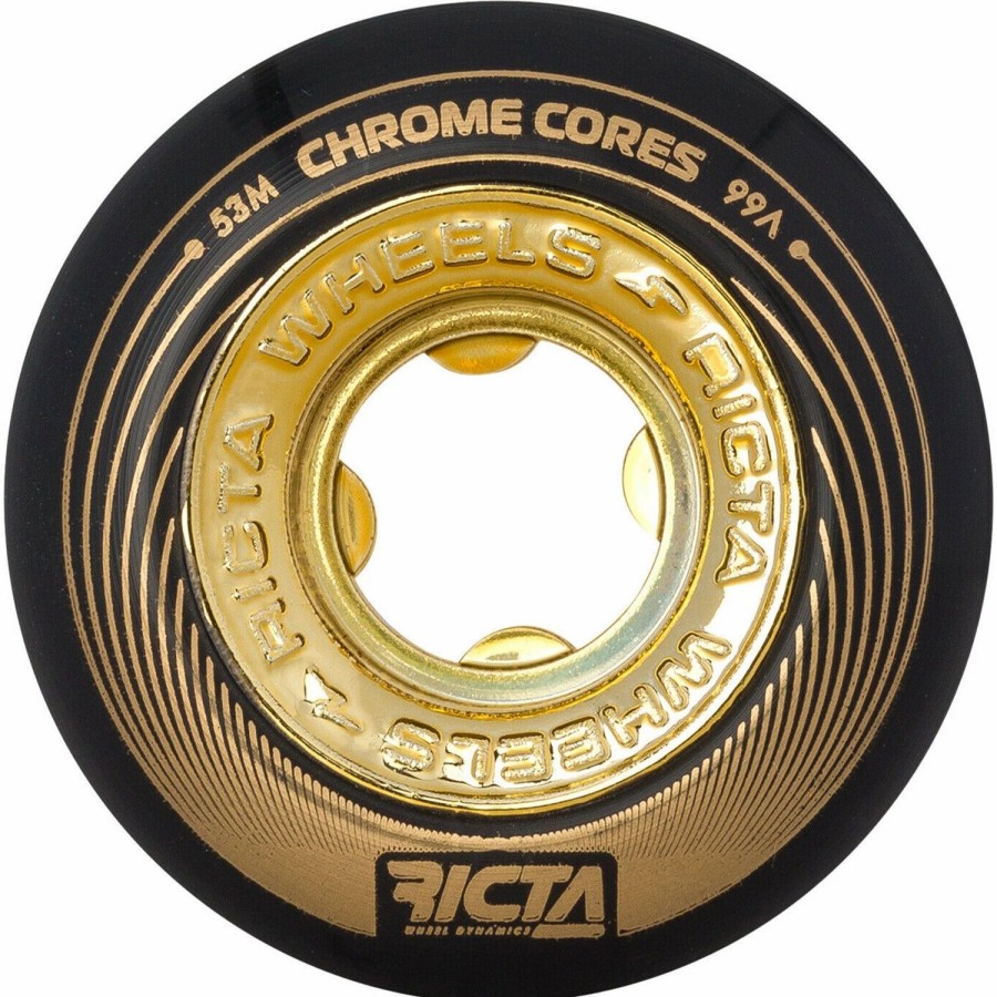 Skate * | Ricta Wheels Chrome Core 99A Skateboard Wheels Black / Gold