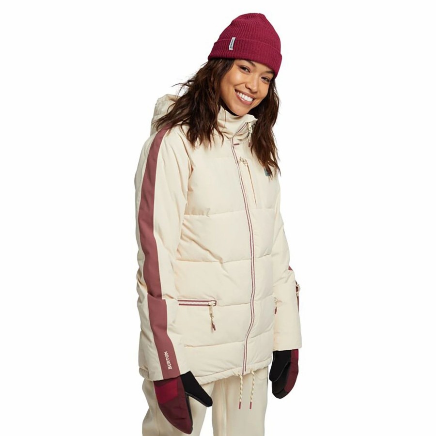 Jackets * | Burton Womens Keelan Jacket 2021 Creme Brulee/Rose Brown