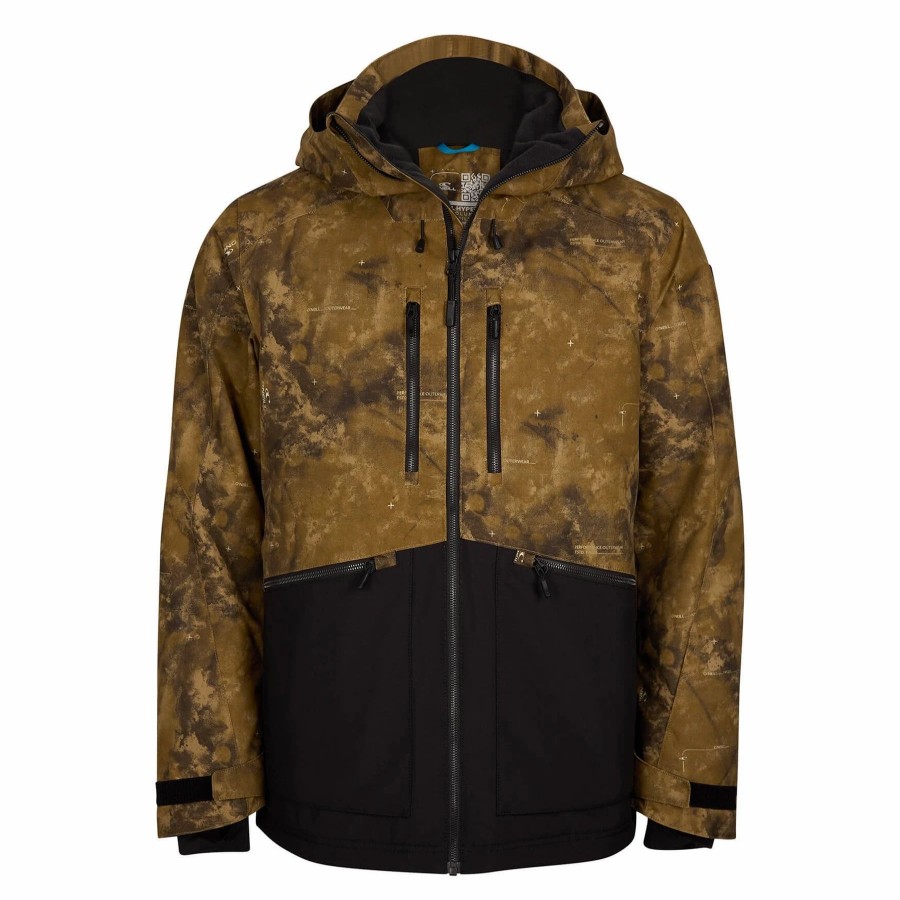 Jackets * | O'Neill Mens Texture Jacket 7970 Beige Aop