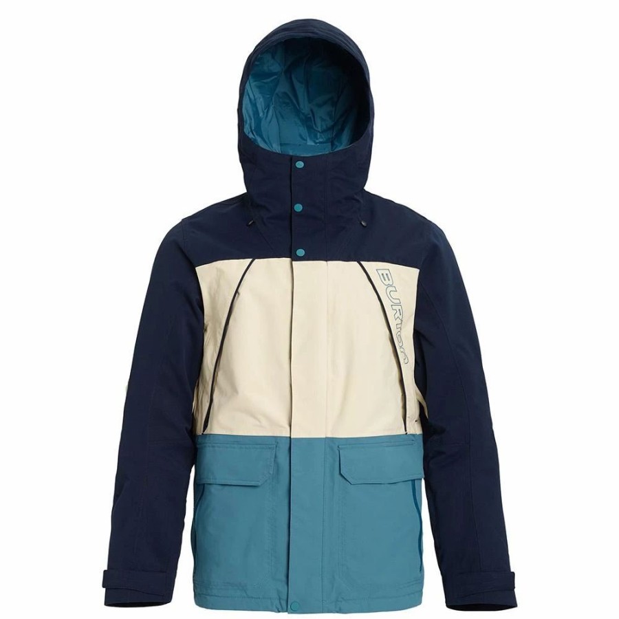 Jackets * | Burton Mens Breach Jacket 2020 Dress Blue/Almond Milk/Storm Blue