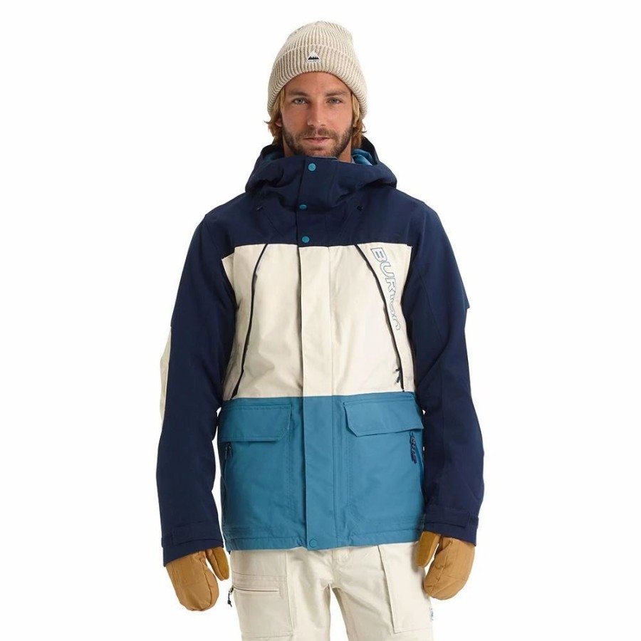 Jackets * | Burton Mens Breach Jacket 2020 Dress Blue/Almond Milk/Storm Blue