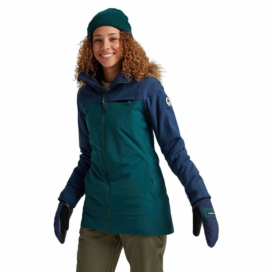 Jackets * | Burton Womens Lelah Jacket 2021 Dress Blue/Ponderosa