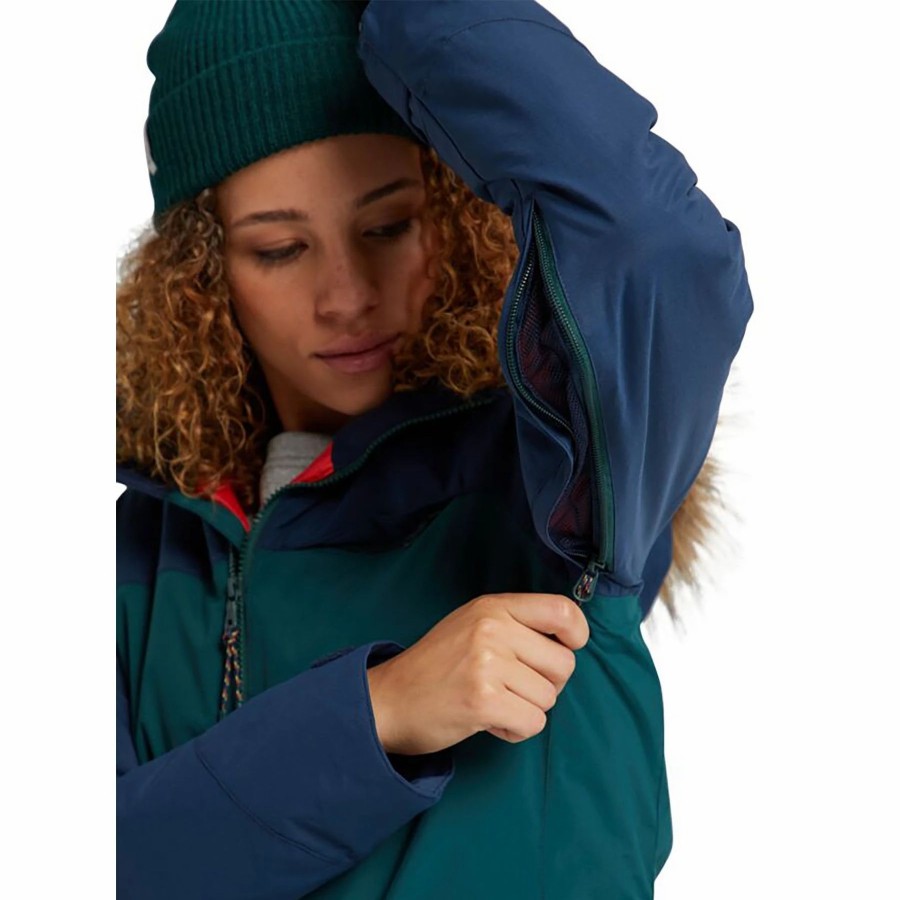 Jackets * | Burton Womens Lelah Jacket 2021 Dress Blue/Ponderosa