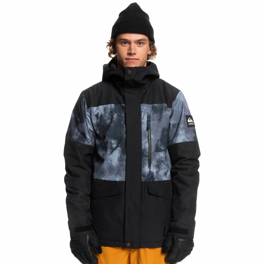 Jackets * | Quiksilver Mission Printed Block Jacket 2023 True Black Quiet Storm