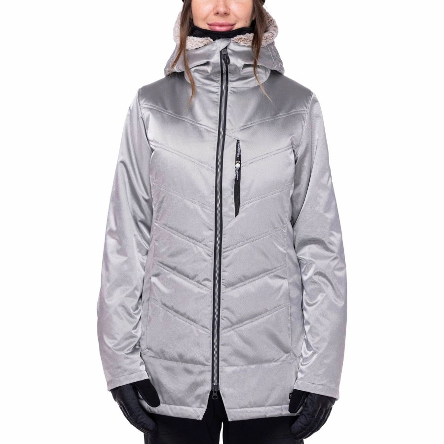 Jackets * | 686 Womens Cloud Insulated Jacket 2023 Silver Metallic