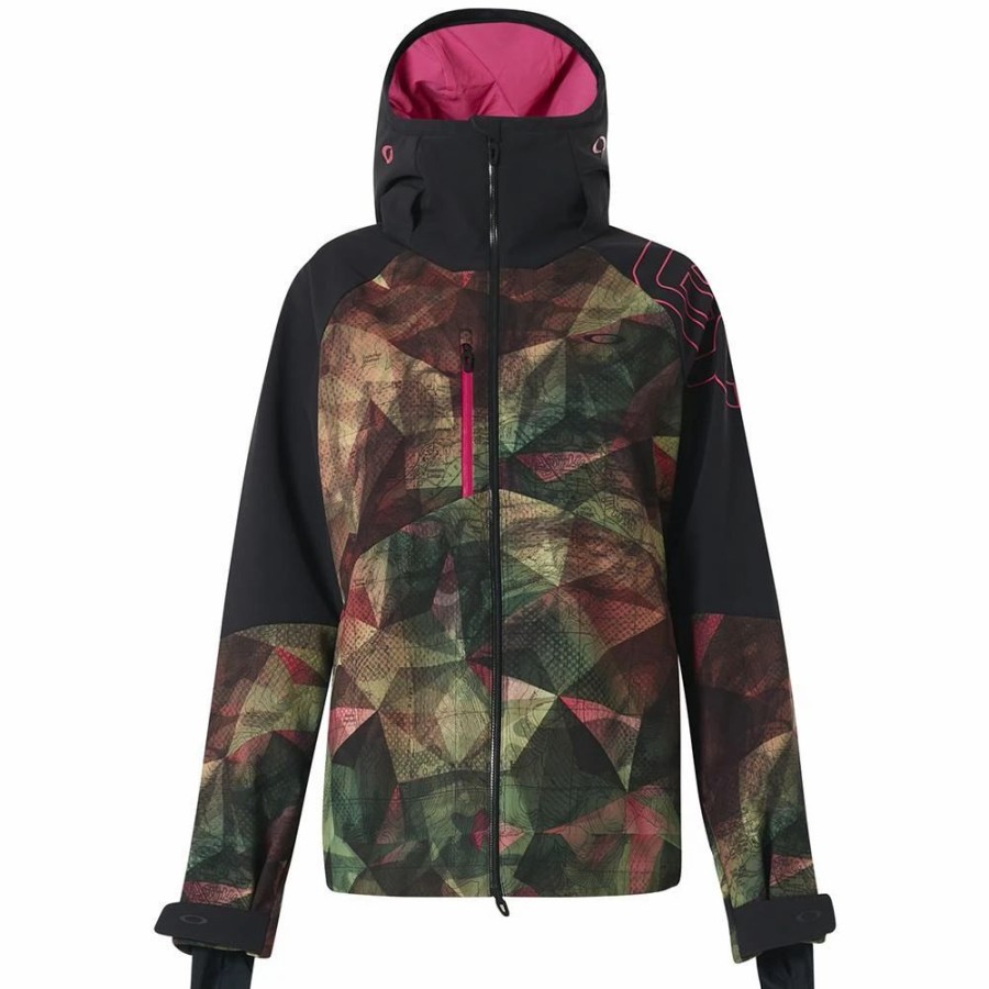 Jackets * | Oakley Hourglass Softshell 3L 10K Jacket 2020 Geo Camo Green Pink