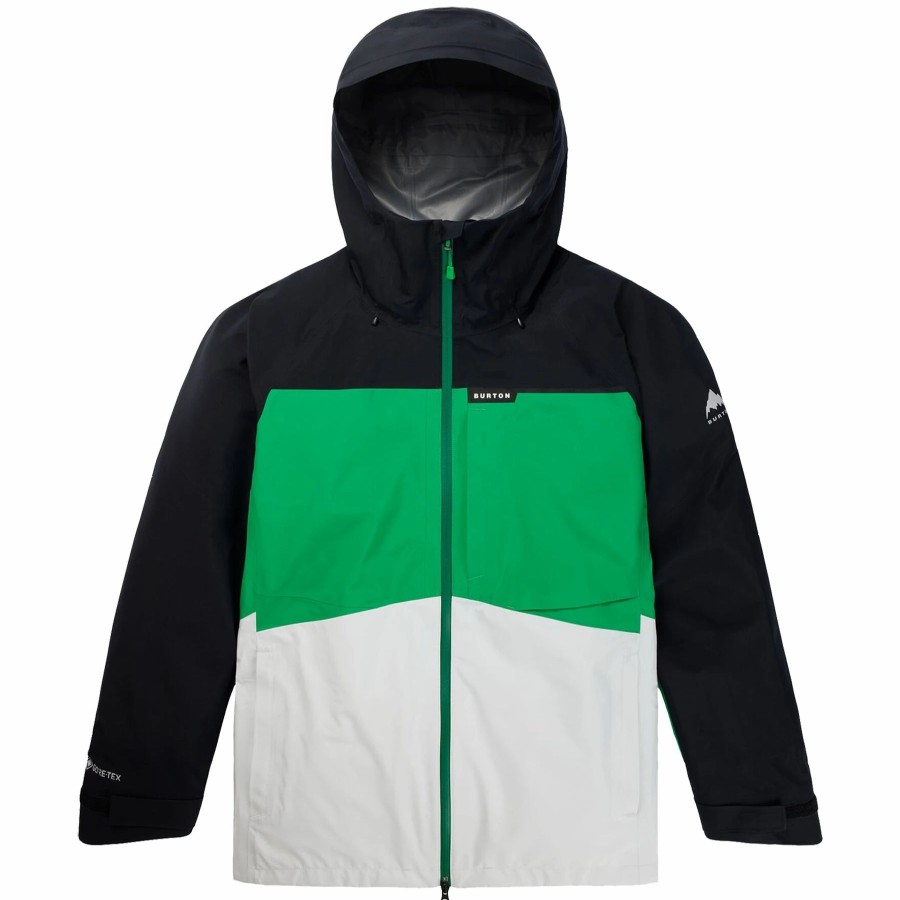 Jackets * | Burton Mens Gore-Tex Treeline Jacket 2023 True Black/Clover Green/Stout White