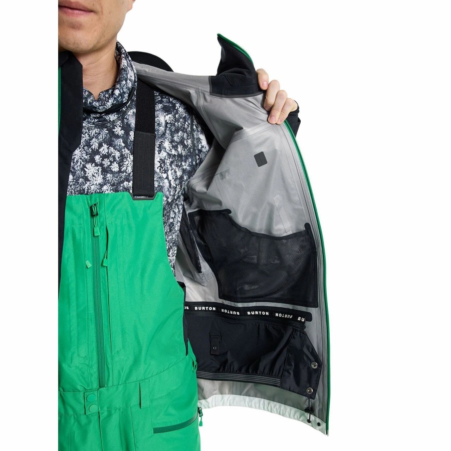 Jackets * | Burton Mens Gore-Tex Treeline Jacket 2023 True Black/Clover Green/Stout White