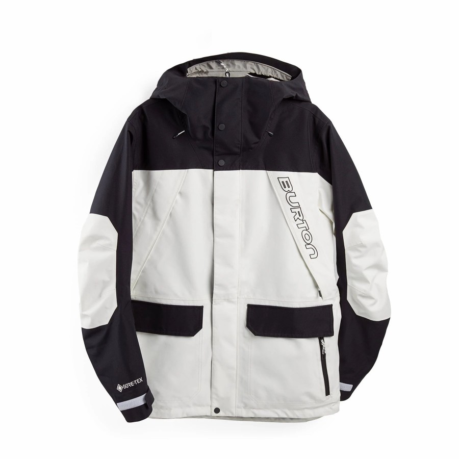 Jackets * | Burton Mens Gore-Tex Breach Insulated Jacket 2021 Stowe White / True Black