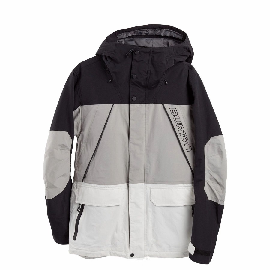 Jackets * | Burton Mens Breach Insulated Jacket 2021 True Black / Iron Grey / Stout White