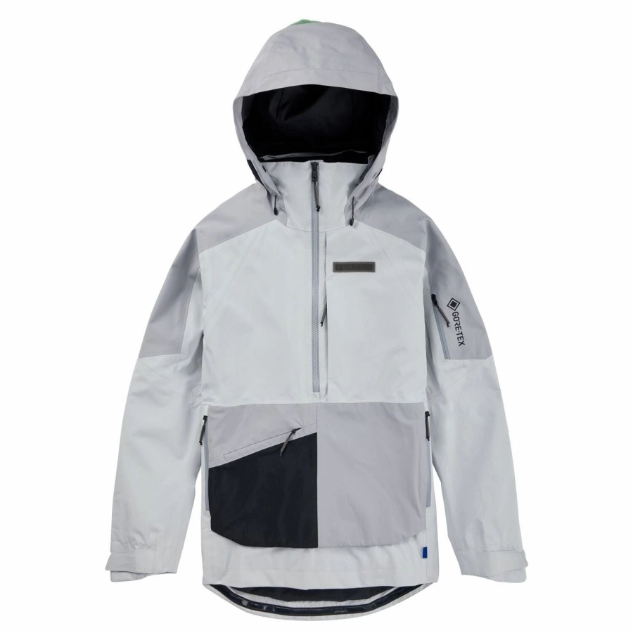 Jackets * | Burton Womens Gore-Tex Carbonate Anorak 2L 2023 Gray Cloud / Silver Sconce