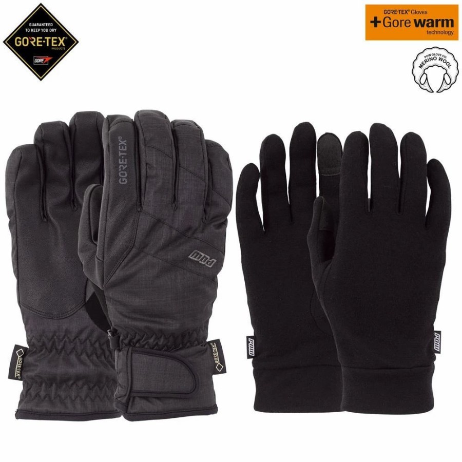 Gloves & Mitts * | Pow Gloves Pow Warner Gtx Short Glove 2019 Black