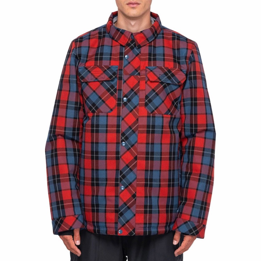 Jackets * | 686 Mens Woodland Insulated Jacket 2023 Brick Red Plaid