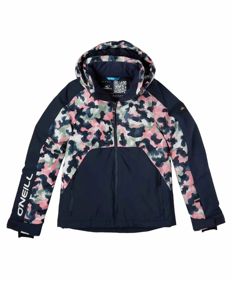 Jackets * | O'Neill Girls Adelite Jacket 2022 Blue Aop W/ Pink