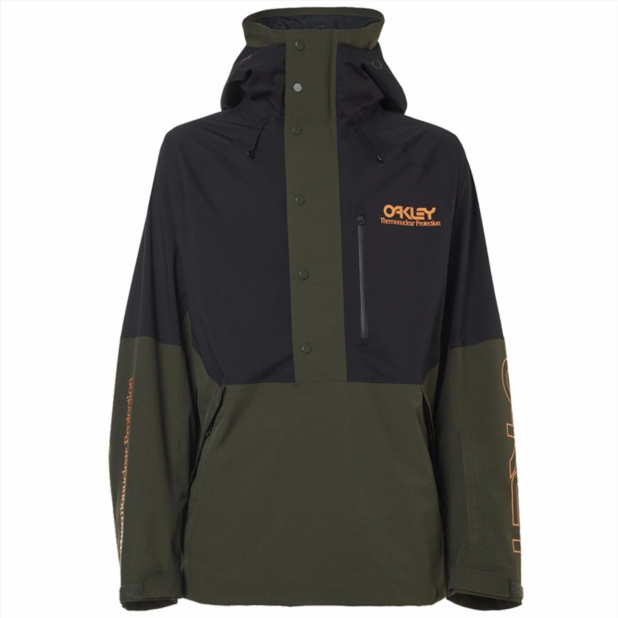 Jackets * | Oakley Tnp Lined Shell Anorak 2021 Black/Green