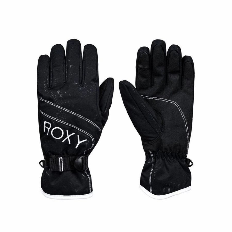 Gloves & Mitts * | Roxy Jetty Solid Gloves 2020 True Black