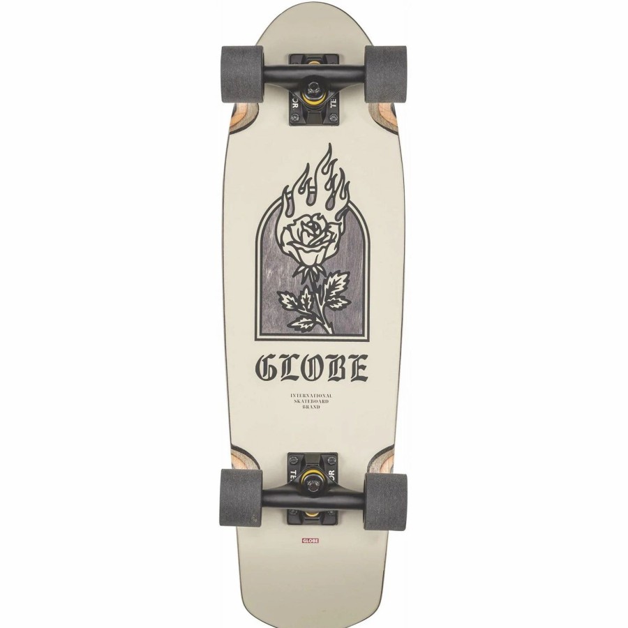 Skate * | Globe Skateboards Trooper Off White Rose 27 Cruiser Complete Skateboard Offwhite/Rose