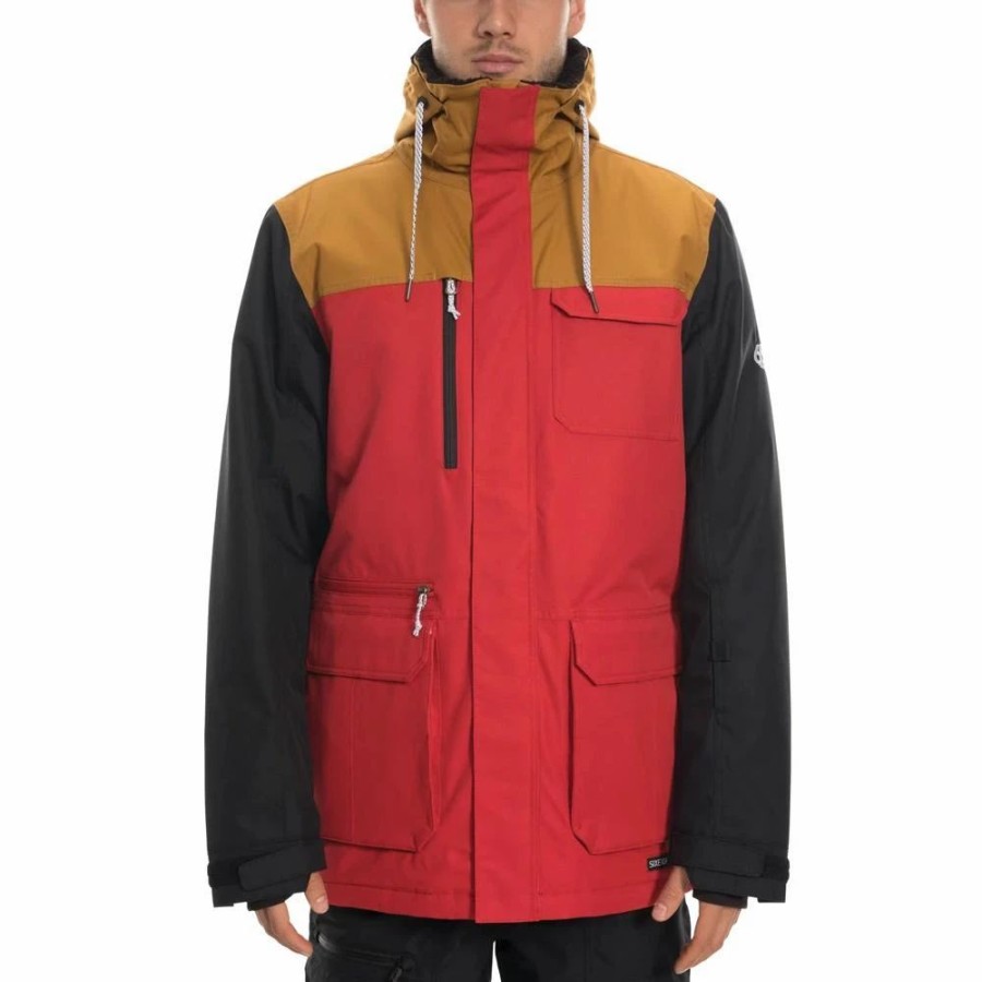 Jackets * | 686 Sixer Insulated Jacket 2020 Red Colourblock