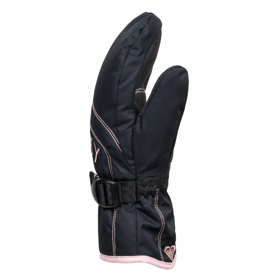 Gloves & Mitts * | Roxy Jetty Girl Solid Mitt 2021 True Black