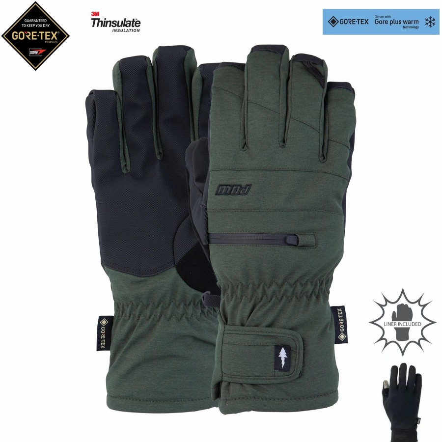 Accessories * | Pow Gloves Pow Wayback Gore-Tex Short Glove 2022 Kombu Green