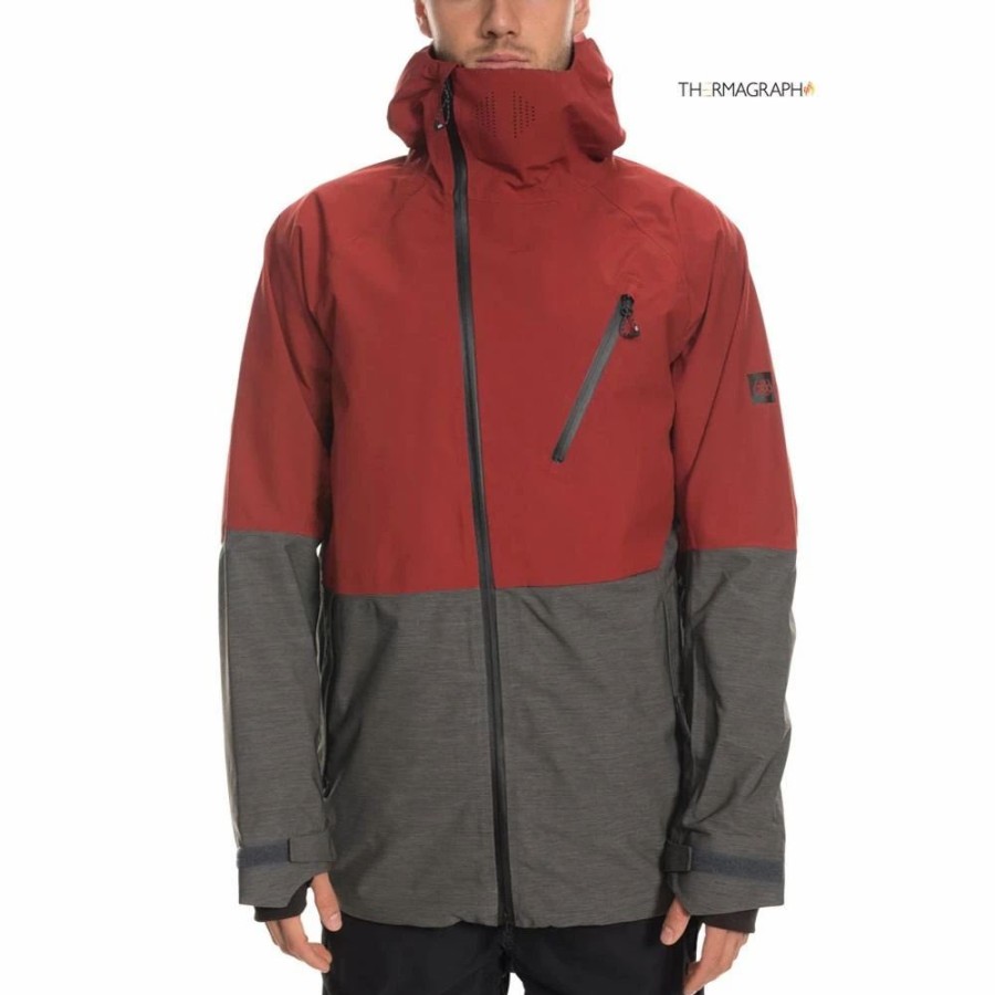 Jackets * | 686 Glcr Hydra Thermagraph Jacket 2020 Rusty Red Colourblock