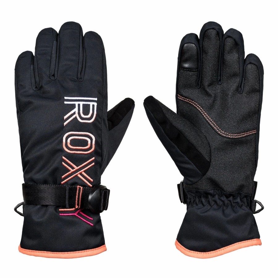 Gloves & Mitts * | Roxy Freshfield Girl Glove 2021 True Black