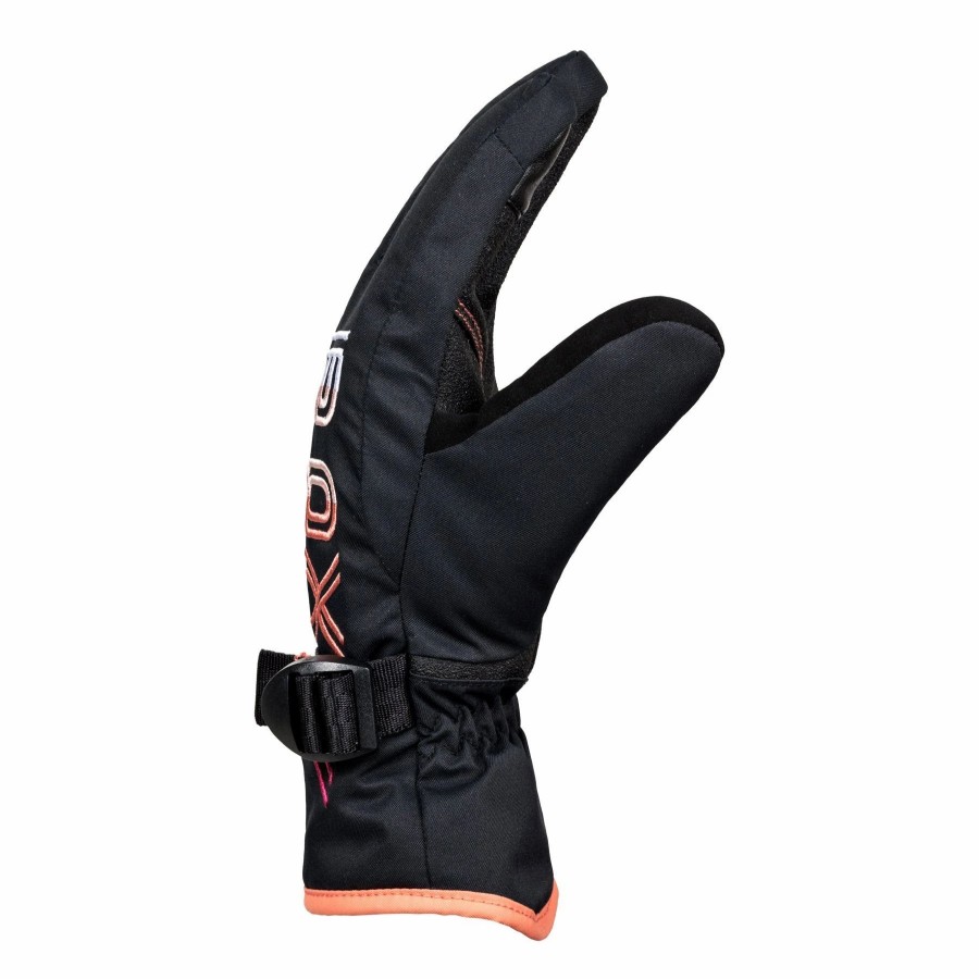 Gloves & Mitts * | Roxy Freshfield Girl Glove 2021 True Black