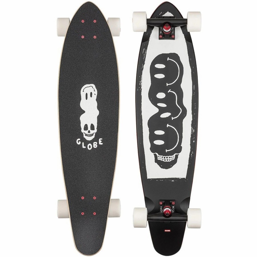 Skate * | Globe Skateboards Bells Black White Red 34 Longboard Complete Skateboard Black / White / Red